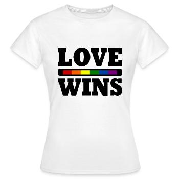 Love wins - Women's T-Shirt - white - Front - AI Model Female 172 dark (172cm)