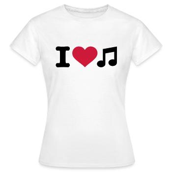 I love music - T-shirt Femme - blanc - Devant - AI Model Female 172 dark (172cm)