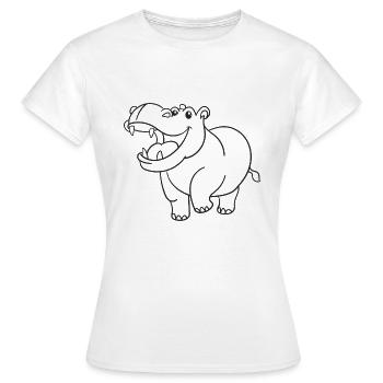 Nilpferd, Flusspferd, Geschenk, Geschenkidee - Frauen T-Shirt - Weiß - Vorne - AI Model Female 172 dark (172cm)