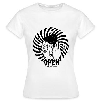 OPEN YOUR EYES - T-shirt Femme - blanc - Devant - AI Model Female 172 dark (172cm)