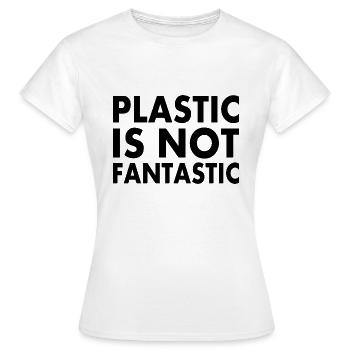 Plastic is not fantastic - Women's T-Shirt - white - Front - AI Model Female 172 dark (172cm)