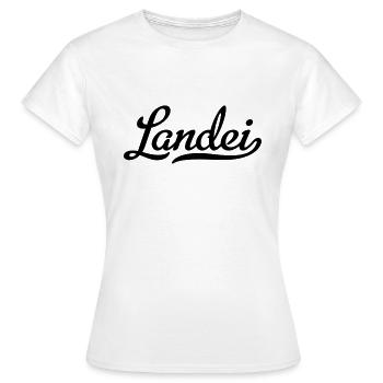 landei - Frauen T-Shirt - Weiß - Vorne - AI Model Female 172 dark (172cm)