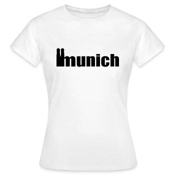 Servus - Gruß aus München - Frauenkirche - Frauen T-Shirt - Weiß - Vorne - AI Model Female 172 dark (172cm)