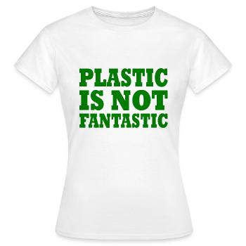 Plastic is not fantastic - Women's T-Shirt - white - Front - AI Model Female 172 dark (172cm)