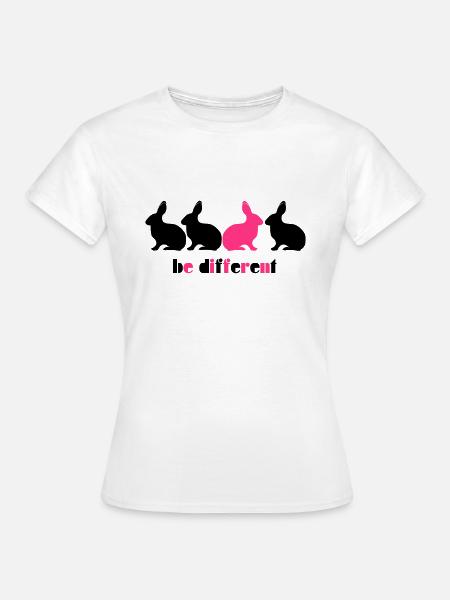 Be different Hase Bunny Unikat Einzigartig 2c - Frauen T-Shirt - Weiß