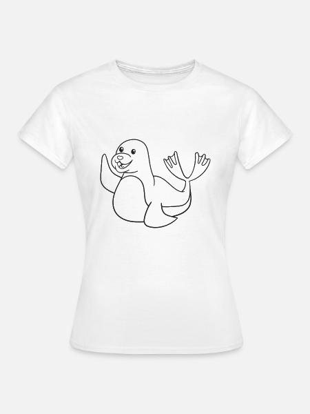 Robbe, Robben, Geschenk, Geschenkidee - Frauen T-Shirt - Weiß
