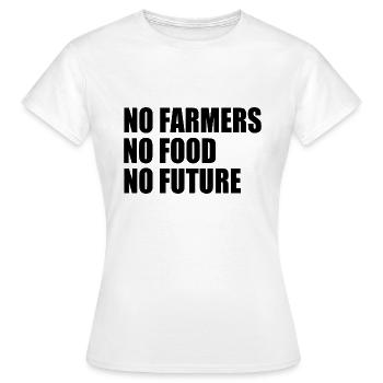 no farmers no food no future - Women's T-Shirt - white - Front - AI Model Female 172 dark (172cm)