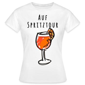 Illustration,Glas, Cocktail,spritz,auf spritztour - Frauen T-Shirt - Weiß - Vorne - AI Model Female 172 dark (172cm)