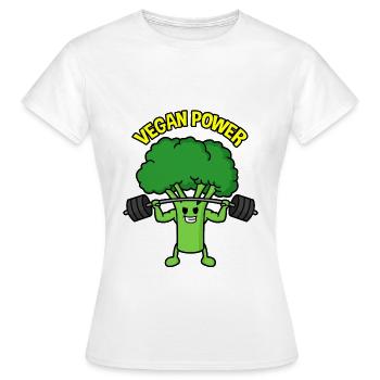 Vegan power Broccoli - Frauen T-Shirt - Weiß - Vorne - AI Model Female 172 dark (172cm)
