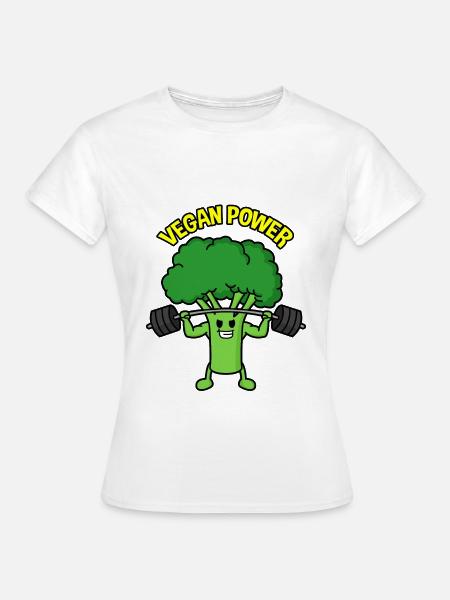 Vegan power Broccoli - Frauen T-Shirt - Weiß