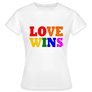Love wins - Women's T-Shirt - white - Front - AI Model Female 172 dark (172cm)