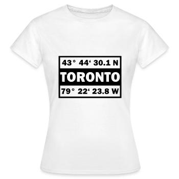 Toronto coordonne la Ville Canada Toronto - T-shirt Femme - blanc - Devant - AI Model Female 172 dark (172cm)