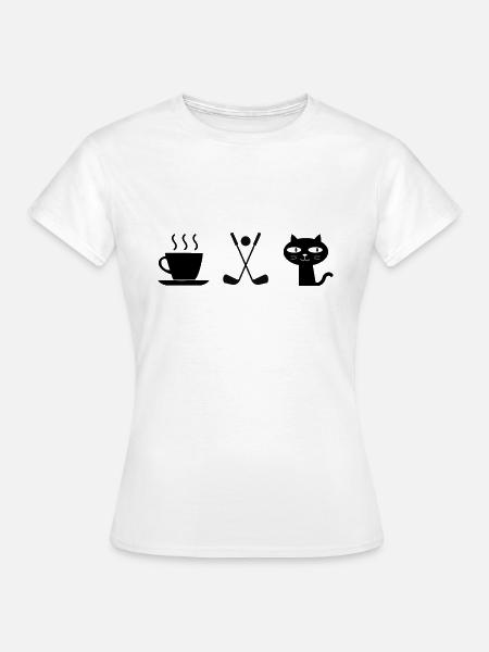 Café. Chats. Golf - T-shirt Femme - blanc