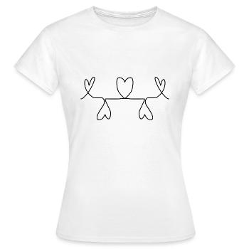 Heart Line Hearts Icon - Women's T-Shirt - white - Front - AI Model Female 172 dark (172cm)