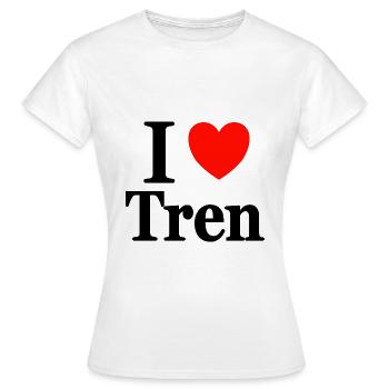J’aime tren - T-shirt Femme - blanc - Devant - AI Model Female 172 dark (172cm)