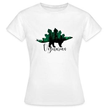 Dinosaurier Dino Vegetarierin Vegetarier Geschenk - Frauen T-Shirt - Weiß - Vorne - AI Model Female 172 dark (172cm)