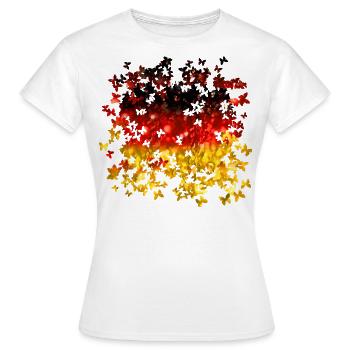 03 Deutschlandflagge Deutschlandfahne romantisch - Frauen T-Shirt - Weiß - Vorne - AI Model Female 172 dark (172cm)