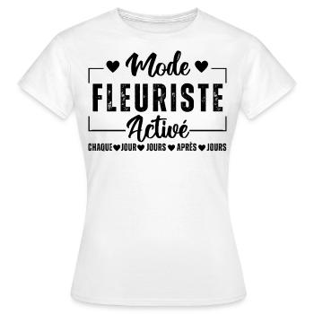 Mode fleuriste activé humour fleuriste cadeau - T-shirt Femme - blanc - Devant - AI Model Female 172 dark (172cm)
