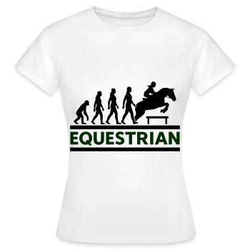 Reitsport Evolution Weibliche Reiterin Cool - Frauen T-Shirt - Weiß - Vorne - AI Model Female 172 dark (172cm)