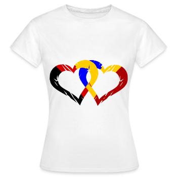 Partenariat germano-roumain - T-shirt Femme - blanc - Devant - AI Model Female 172 dark (172cm)