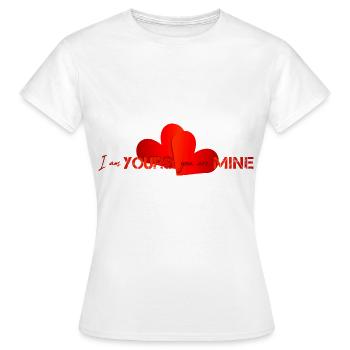 my valentine Happy valentine - Women's T-Shirt - white - Front - AI Model Female 172 dark (172cm)
