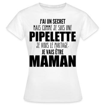 je suis une future maman pipelette ! future maman - T-shirt Femme - blanc - Devant - AI Model Female 172 dark (172cm)