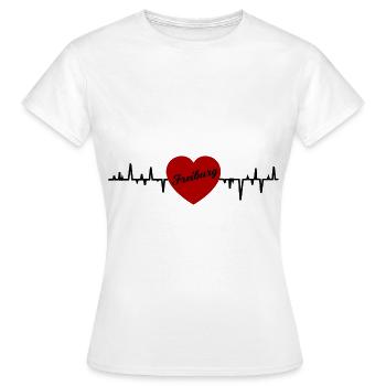 Battements de cœur de Fribourg - T-shirt Femme - blanc - Devant - AI Model Female 172 dark (172cm)