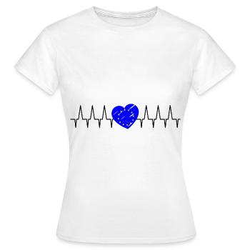 Europa Herzschlag - Frauen T-Shirt - Weiß - Vorne - AI Model Female 172 dark (172cm)