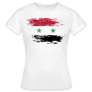 Syrien Flagge used - Frauen T-Shirt - Weiß - Vorne - AI Model Female 172 dark (172cm)