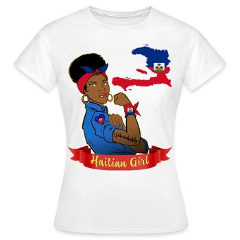 Haïti Fille Forte Courageuse Femme Haïtienne Fière - T-shirt Femme - blanc - Devant - AI Model Female 172 dark (172cm)