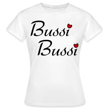Bussi Bussi - Frauen T-Shirt - Weiß - Vorne - AI Model Female 172 dark (172cm)