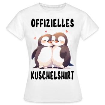 Offizielles Kuschelshirt Pinguine Liebe Herz Süß - Frauen T-Shirt - Weiß - Vorne - AI Model Female 172 dark (172cm)