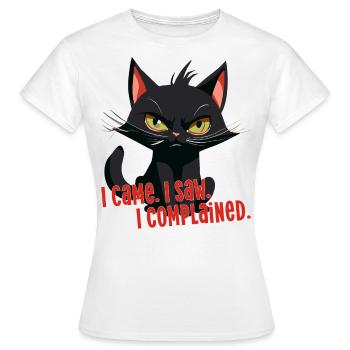 Je suis venu voir un chat en colère qui se plaignait - T-shirt Femme - blanc - Devant - AI Model Female 172 dark (172cm)