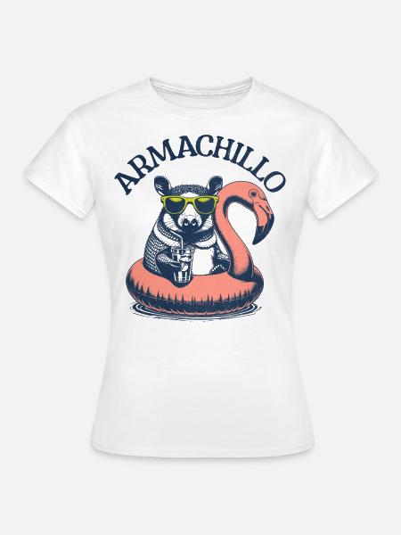 Armachillo im Pool - Frauen T-Shirt - Weiß