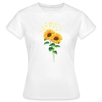 Tournesols avec soleil d'été de papillons - T-shirt Femme - blanc - Devant - AI Model Female 172 dark (172cm)