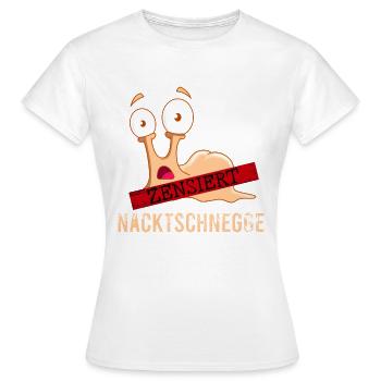 Nacktschnecke Sauna Wellness Schnecke zensiert - Frauen T-Shirt - Weiß - Vorne - AI Model Female 172 dark (172cm)