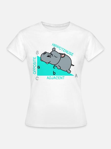 Hippotenuse math math math teacher joke fun - Women's T-Shirt - white