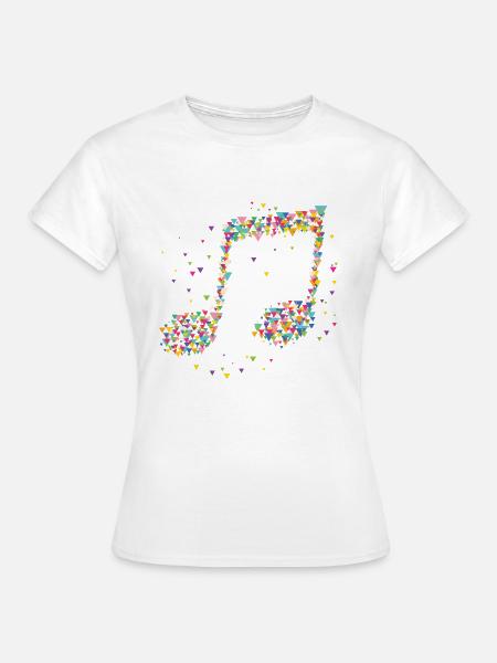 Musique Notes Artistique Triangles géométriques - T-shirt Femme - blanc