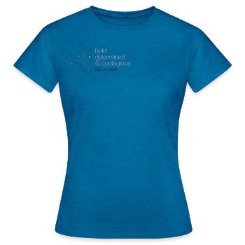 Aries Sternzeichen Widder - Frauen T-Shirt - Antikblaues Saphir meliert - Vorne - AI Model Female 172 dark (172cm)