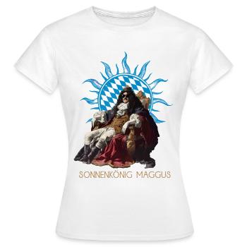 Sonnenkönig Maggus von Bayern - Satire T-Shirt - Frauen T-Shirt - Weiß - Vorne - AI Model Female 172 dark (172cm)