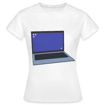 Laptop Computer Tastatur PC Notebook Geschenk Idee - Frauen T-Shirt - Weiß - Vorne - AI Model Female 172 dark (172cm)