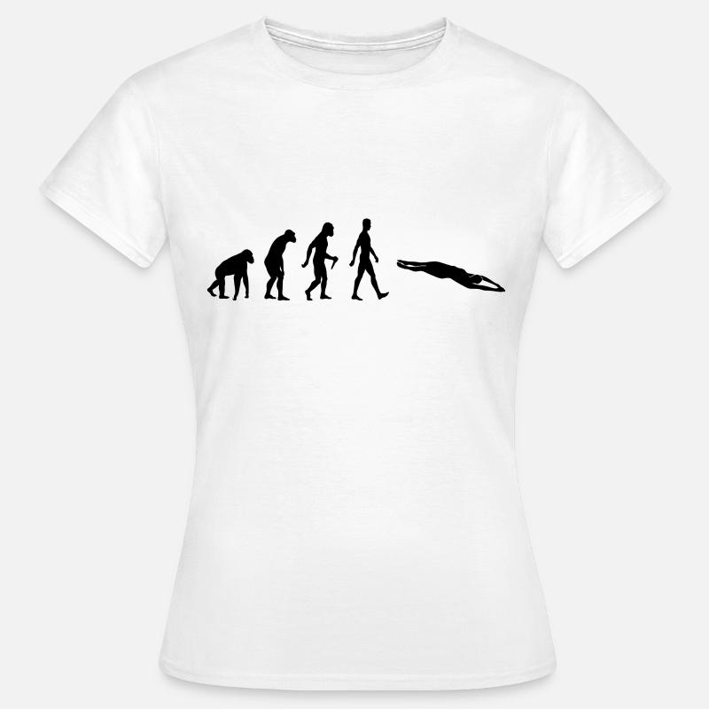 Evolution Schwimmen - Frauen T-Shirt - Weiß