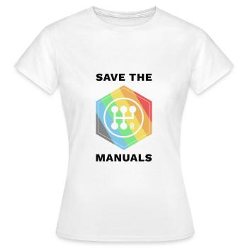 Save the manuals - Drift Motorsport T-Shirt - Frauen T-Shirt - Weiß - Vorne - AI Model Female 172 dark (172cm)