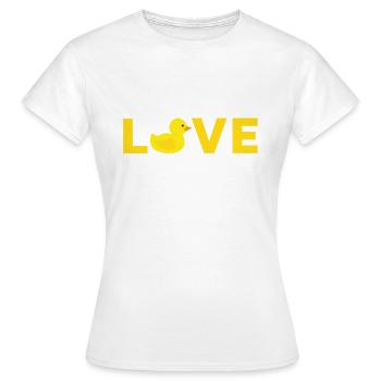Badeente Gummiente - Frauen T-Shirt - Weiß - Vorne - AI Model Female 172 dark (172cm)
