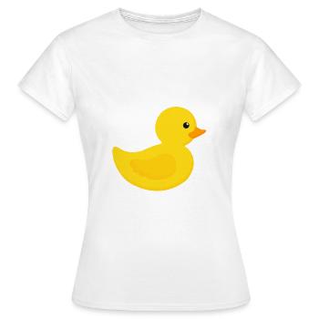 Badeente Gummiente - Frauen T-Shirt - Weiß - Vorne - AI Model Female 172 dark (172cm)