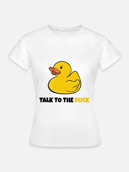 Programmer rubber duck debugging - Women's T-Shirt - white