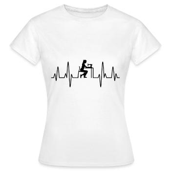 Tailor sewing machine heartbeat seamstress gift - Women's T-Shirt - white - Front - AI Model Female 172 dark (172cm)