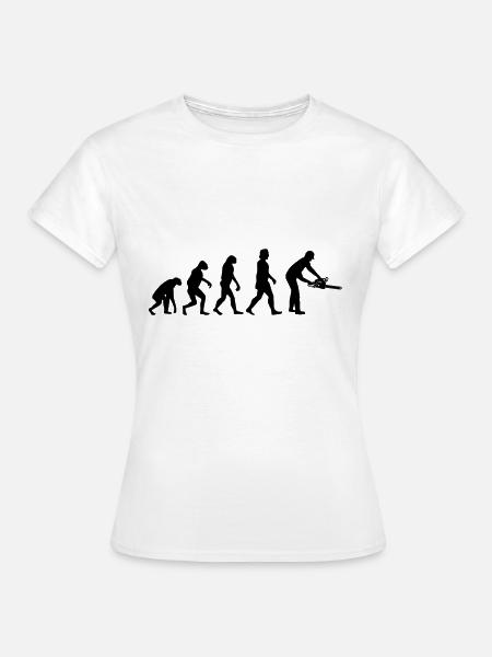 Baumfäller Motorsäge Kettensäge Evolution - Frauen T-Shirt - Weiß