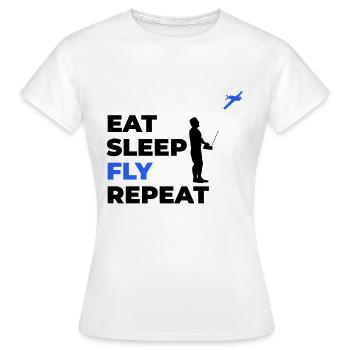 Eat Sleep Fly Repeat - Model Maker Model Airplane - Women's T-Shirt - white - Front - AI Model Female 172 dark (172cm)