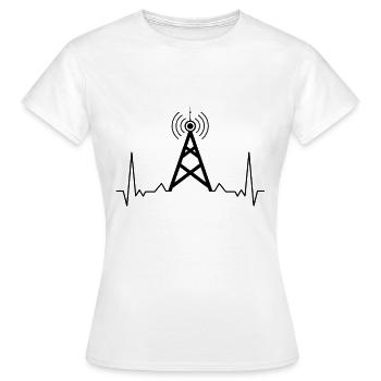 Amateurfunker Funkturm Herzschlag - Frauen T-Shirt - Weiß - Vorne - AI Model Female 172 dark (172cm)